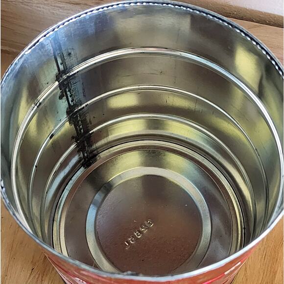 Vintage 7" Hills Brothers / Bros Coffee Can Red Atomic MCM Snowflakes No Lid - Picture 8 of 14